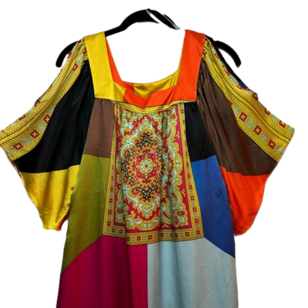 Voom by Joy Han Women’s 100% Silk Elle Trapeze Lined Dress Size S Open Shoulders - Picture 2 of 14